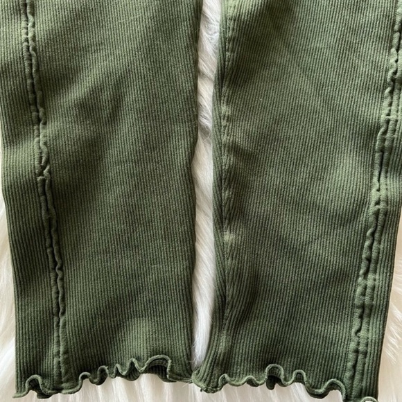 NWT NUX For The Frill High Rise Ribbed 7/8 Leggings Olive Green Size M/L NEW!! - Picture 6 of 14